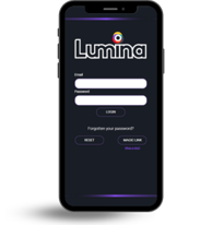 Lumina - Tile - An iphone showing the login screen to the Lumina app